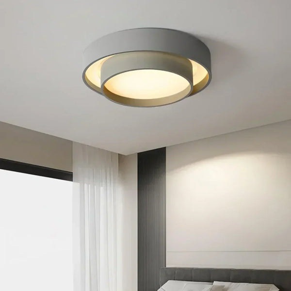 modern white iron disc flush mount ceiling light