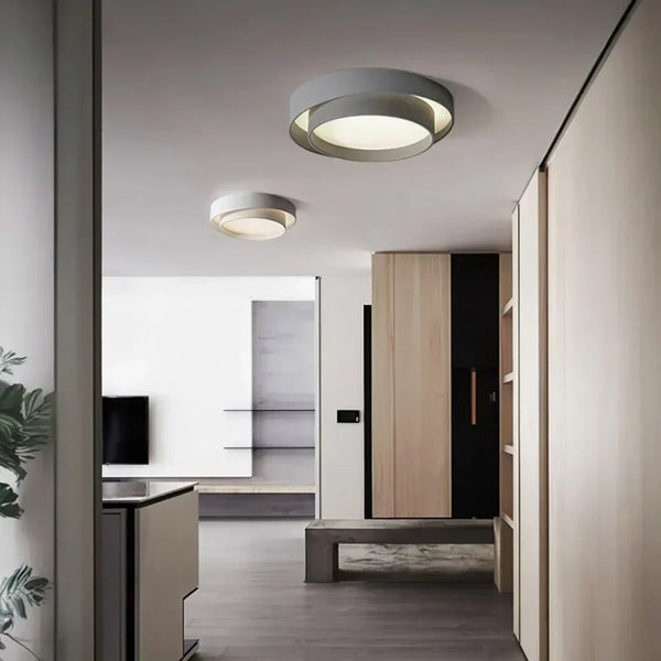 modern white iron disc flush mount ceiling light