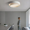modern white iron disc flush mount ceiling light