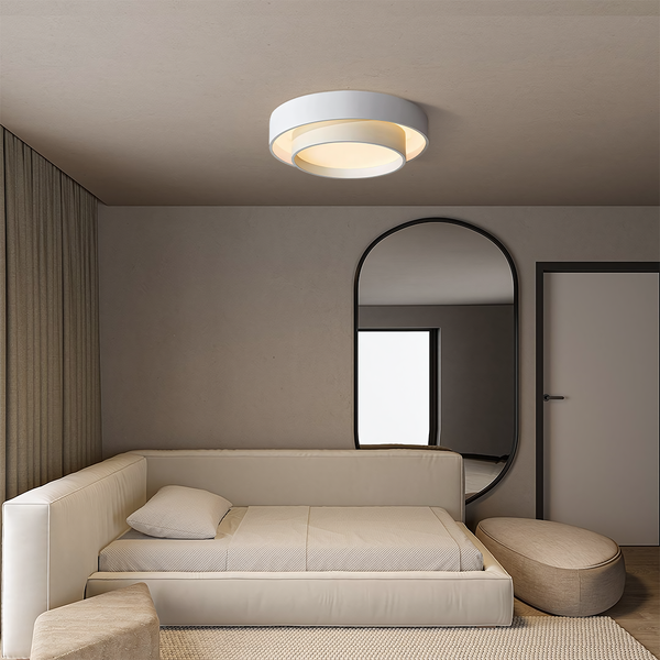 modern white iron disc flush mount ceiling light