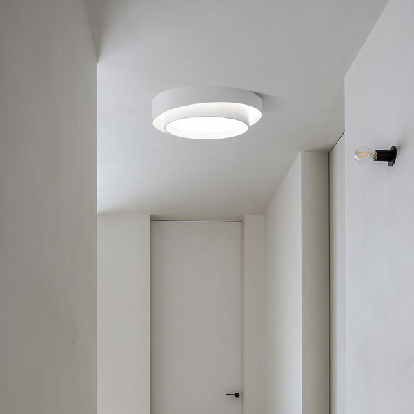 modern white iron disc flush mount ceiling light