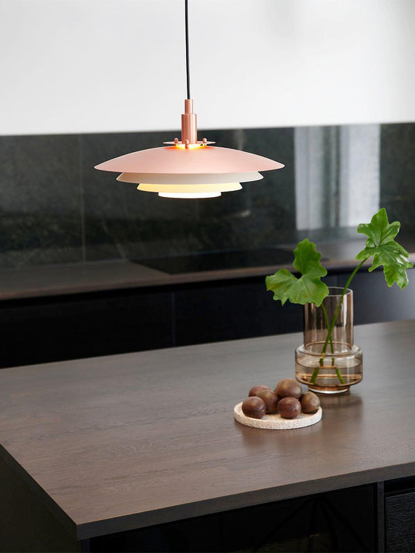 modern white iron drum pendant light