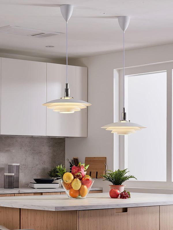 modern white iron drum pendant light