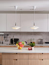 modern white iron drum pendant light