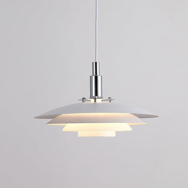 modern white iron drum pendant light