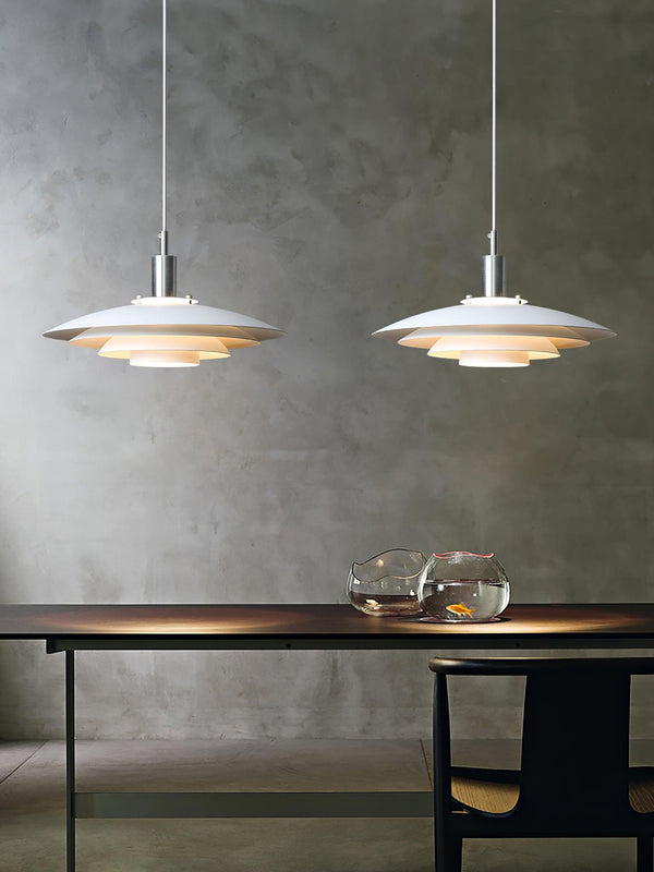 modern white iron drum pendant light