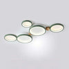 modern white iron wood circle array led flush mount