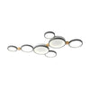 modern white iron wood circle array led flush mount