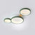 modern white iron wood circle array led flush mount