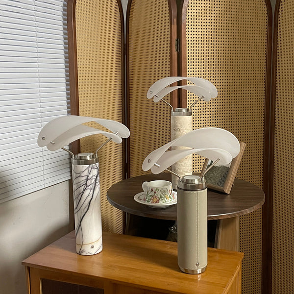 modern white marble acrylic led table lamp