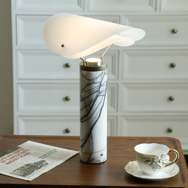 modern white marble acrylic led table lamp