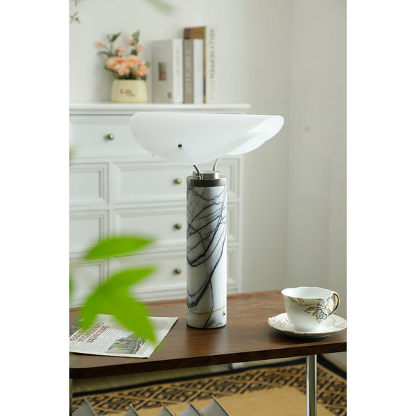 modern white marble acrylic led table lamp