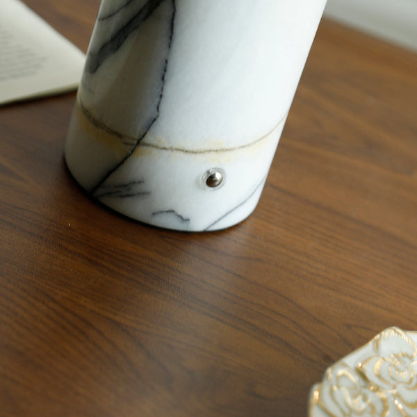 modern white marble acrylic led table lamp