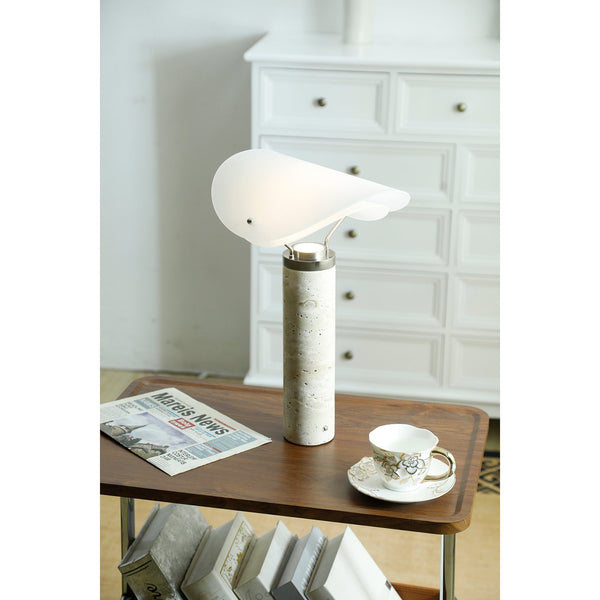 modern white marble acrylic led table lamp