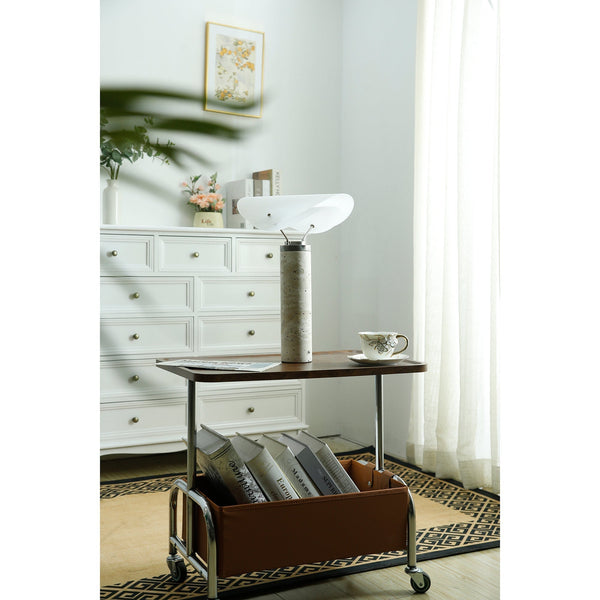 modern white marble acrylic led table lamp