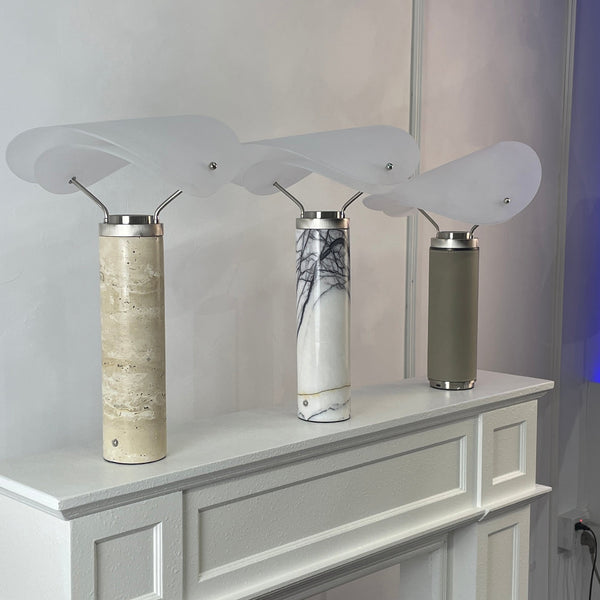 modern white marble acrylic led table lamp