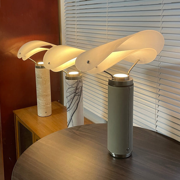 modern white marble acrylic led table lamp