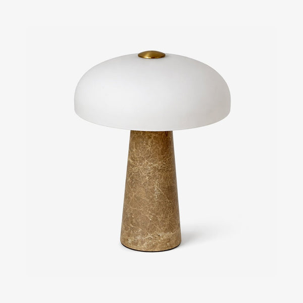 modern white marble glass dome led table lamp
