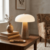 modern white marble glass dome led table lamp