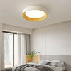 modern white oak round led flush mount ceiling light