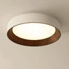 modern white oak round led flush mount ceiling light