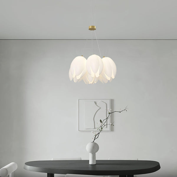 modern white pe acrylic tulip chandelier copper