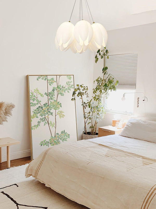 modern white pe acrylic tulip chandelier copper