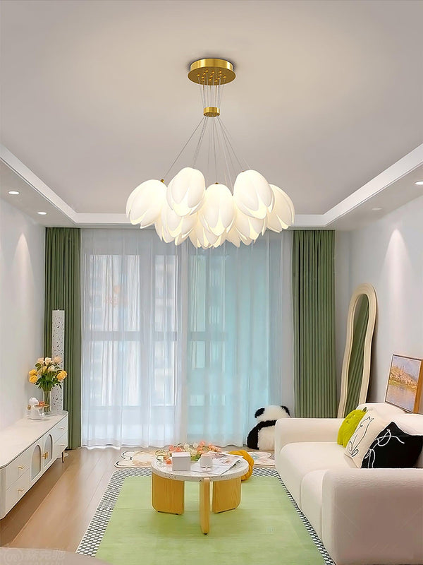modern white pe acrylic tulip chandelier copper