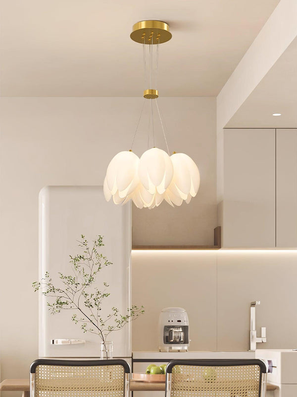 modern white pe acrylic tulip chandelier copper