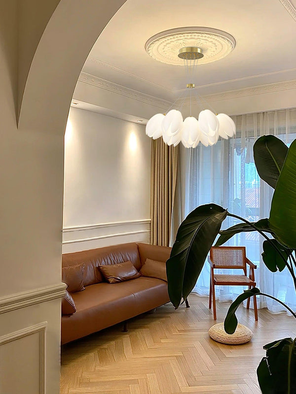 modern white pe acrylic tulip chandelier copper