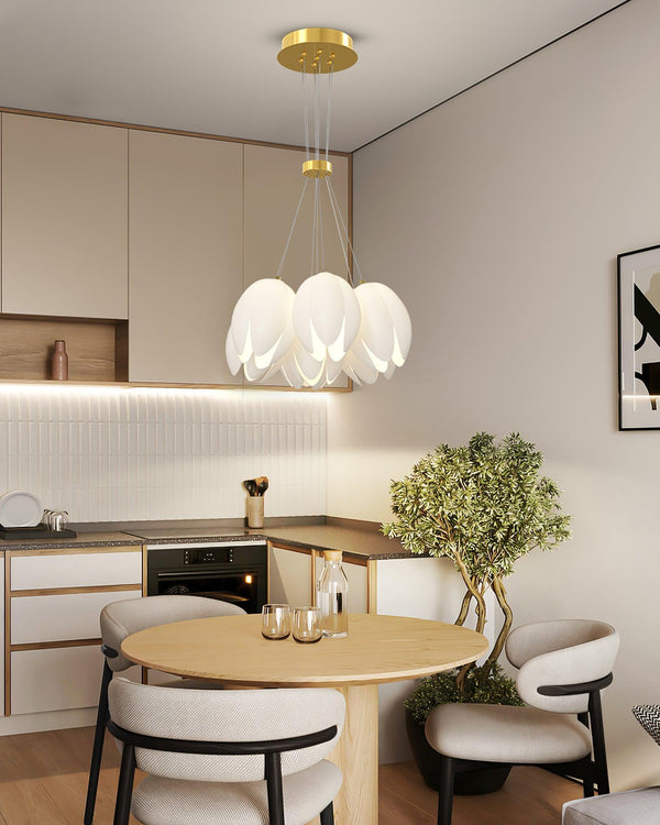 modern white pe acrylic tulip chandelier copper