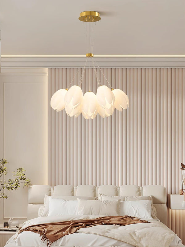 modern white pe acrylic tulip chandelier copper