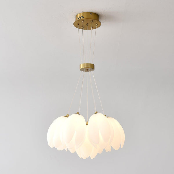 modern white pe acrylic tulip chandelier copper