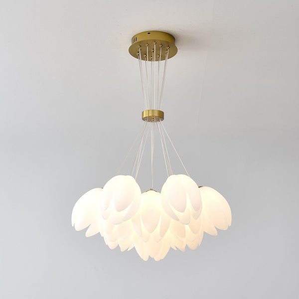 modern white pe acrylic tulip chandelier copper