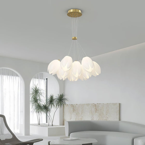 modern white pe acrylic tulip chandelier copper
