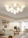 modern white pe tulip semi flush ceiling light