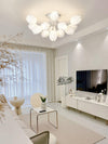 modern white pe tulip semi flush ceiling light