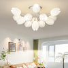 modern white pe tulip semi flush ceiling light