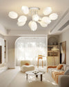 modern white pe tulip semi flush ceiling light
