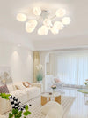 modern white pe tulip semi flush ceiling light