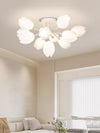 modern white pe tulip semi flush ceiling light