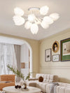 modern white pe tulip semi flush ceiling light