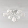 modern white pe tulip semi flush ceiling light
