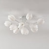 modern white pe tulip semi flush ceiling light