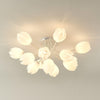 modern white pe tulip semi flush ceiling light