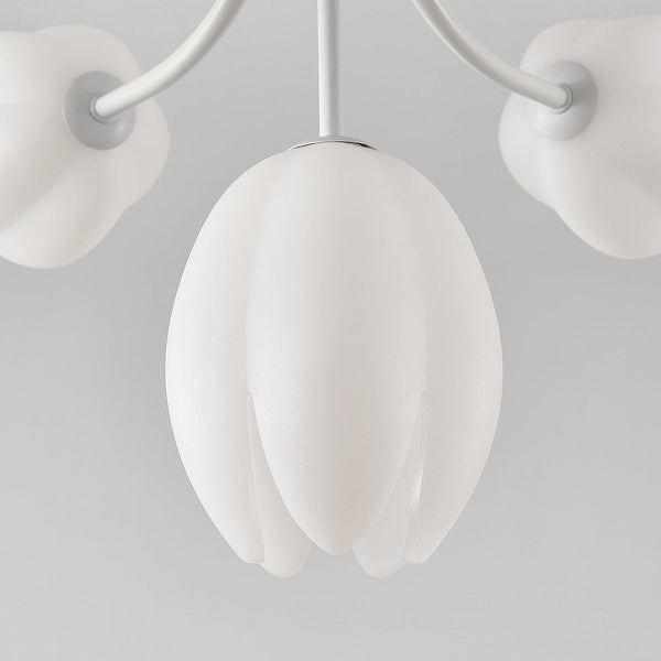 modern white pe tulip semi flush ceiling light