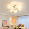 modern white pe tulip semi flush ceiling light