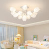 modern white pe tulip semi flush ceiling light