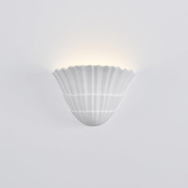 modern white plaster sculptural wall sconce