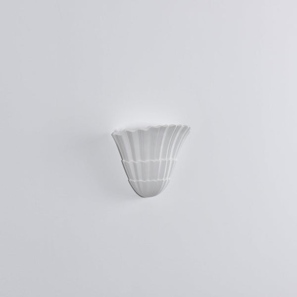 modern white plaster sculptural wall sconce